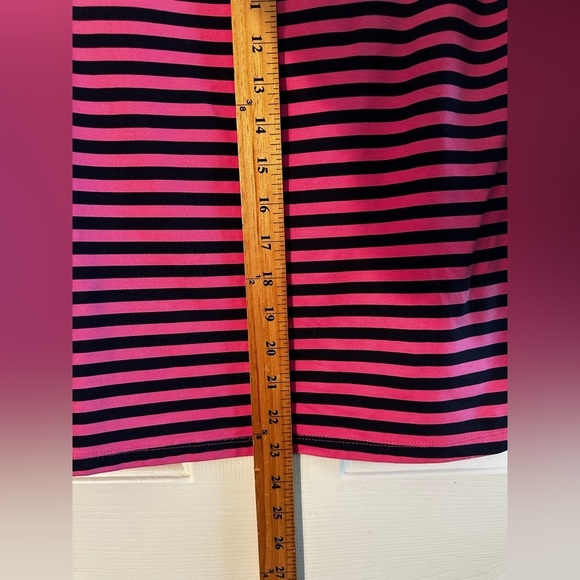 J. McLaughlin XS Pink Navy Striped Wavesong Catalina Cloth Nautical Boat Neck - Picture 6 of 8